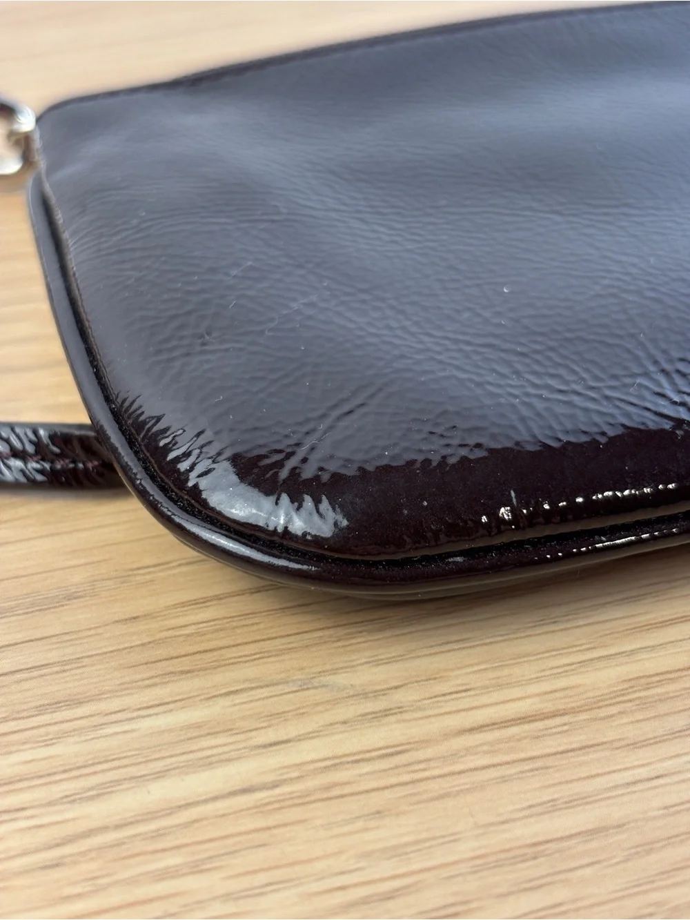 Coach Small Dark‎ Brown Patent Leather Wristlet